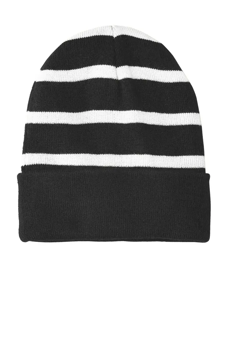 Sport-Tek® Striped Beanie with Solid Band. STC31 - additional view 1