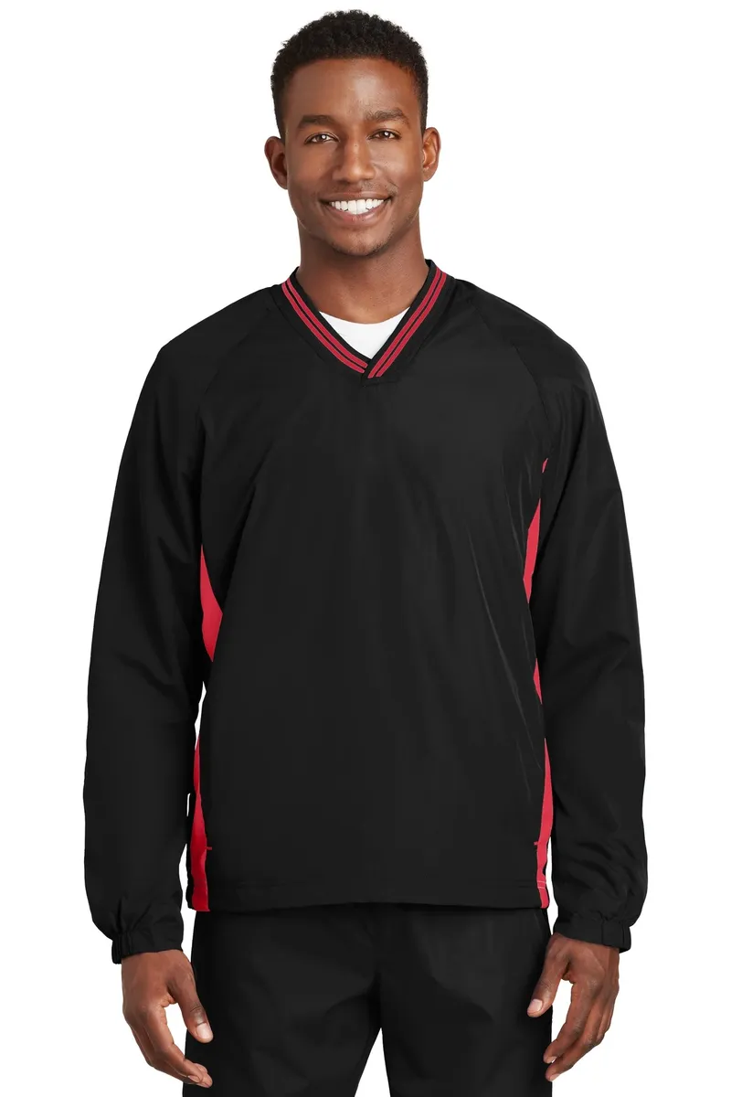 Sport-Tek® Tipped V-Neck Raglan Wind Shirt. JST62 - additional view 5