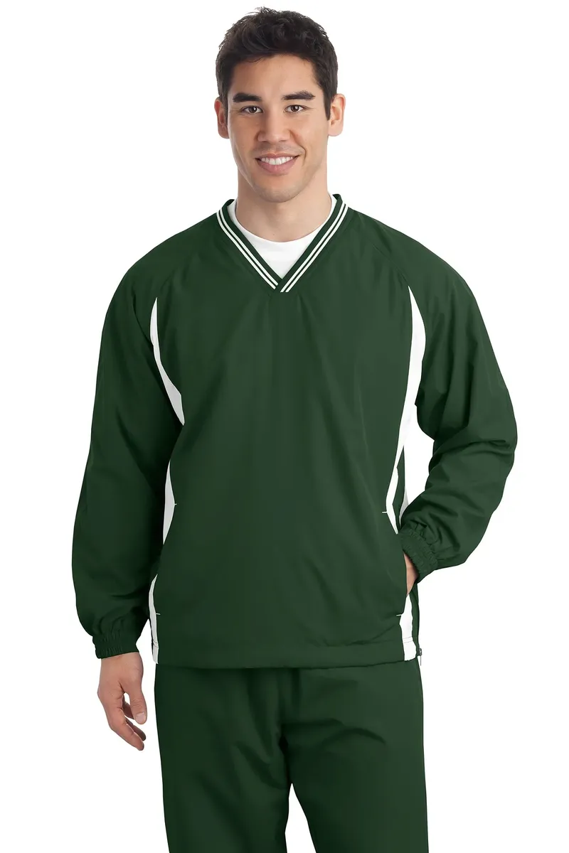 Sport-Tek® Tipped V-Neck Raglan Wind Shirt. JST62 - additional view 1