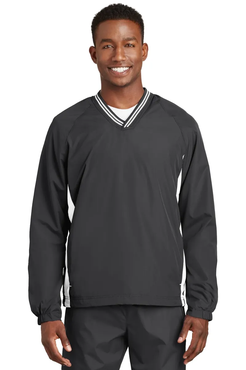 Sport-Tek® Tipped V-Neck Raglan Wind Shirt. JST62 - additional view 2