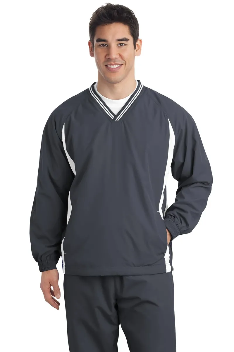 Sport-Tek® Tipped V-Neck Raglan Wind Shirt. JST62 - additional view 8