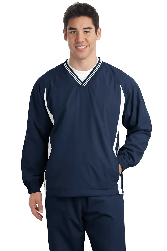 Sport-Tek® Tipped V-Neck Raglan Wind Shirt. JST62 - additional view 4
