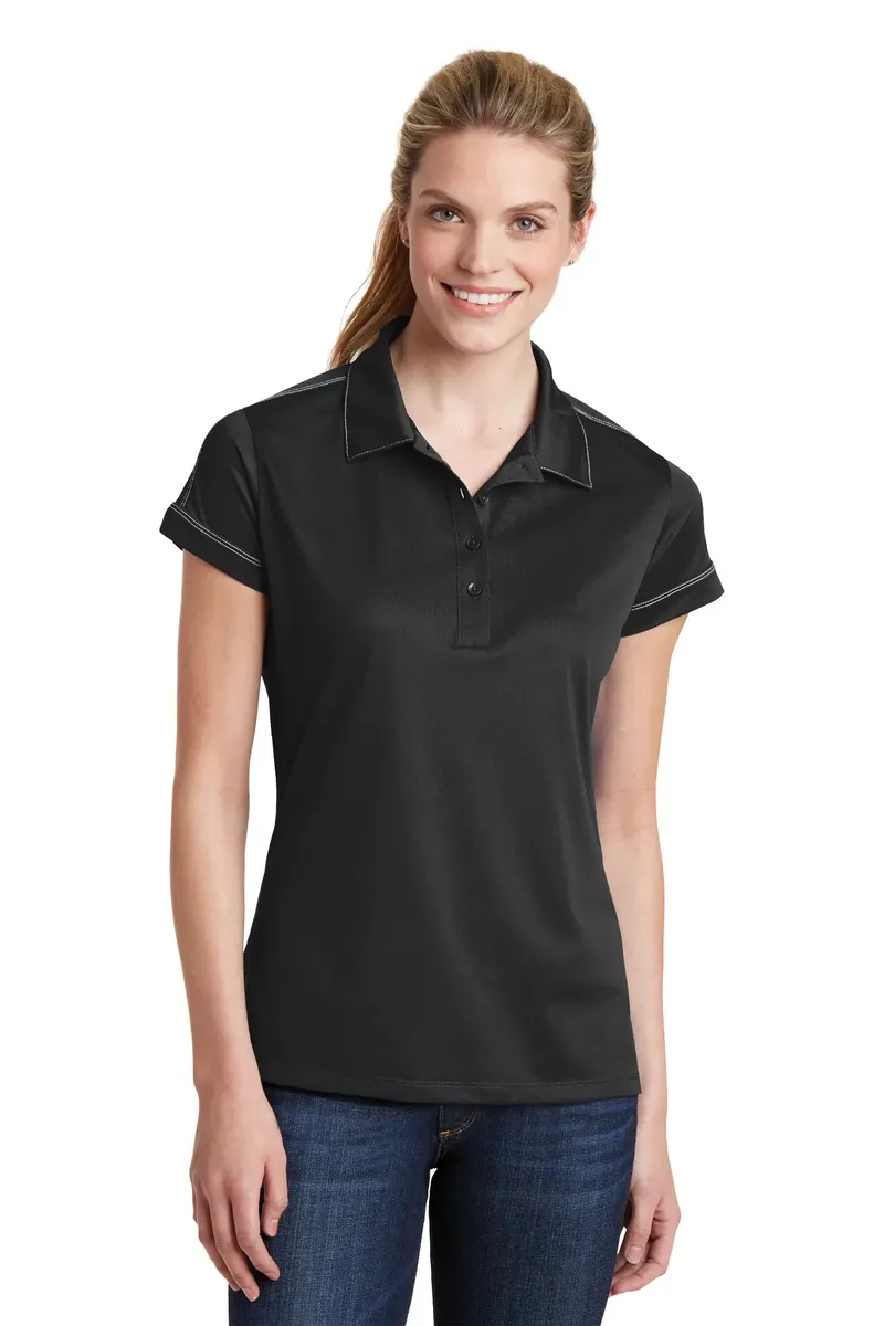 Sport-Tek® Women's Contrast Stitch Micropique Sport-Wick® Polo. LST659 - additional view 3
