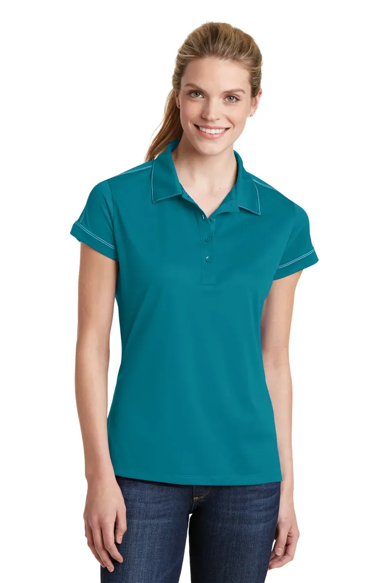 Sport-Tek® Women's Contrast Stitch Micropique Sport-Wick® Polo. LST659 - additional view 2