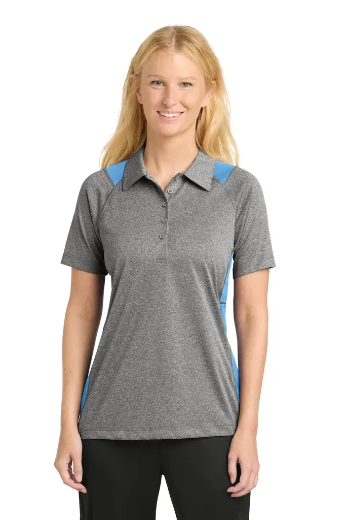 Sport-Tek® Women's Heather Colorblock Contender Polo. LST665 - additional view 2