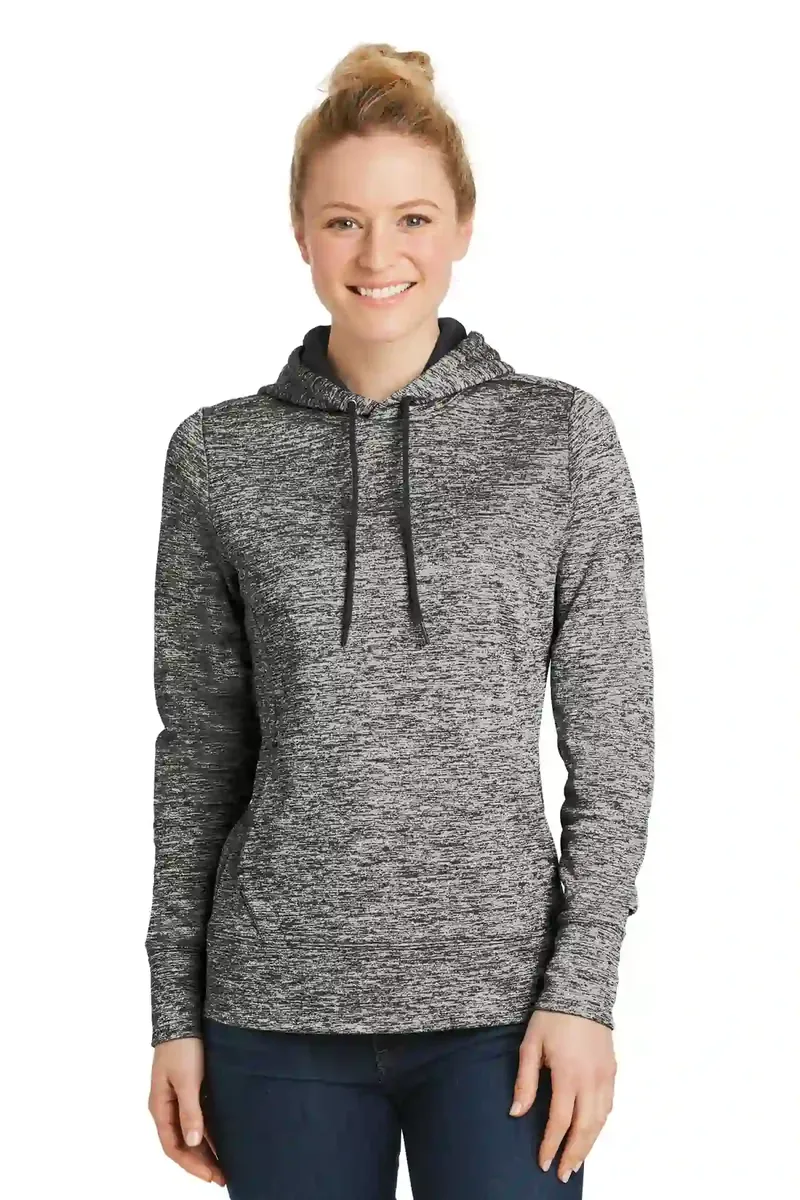 Sport-Tek® Women's PosiCharge® Electric Heather Fleece Hooded Pullover. LST225
