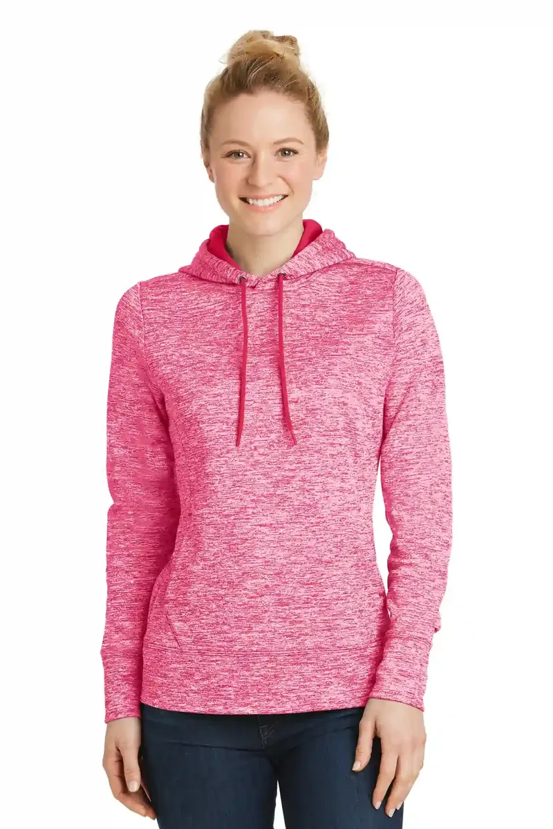 Sport-Tek® Women's PosiCharge® Electric Heather Fleece Hooded Pullover. LST225 - additional view 4