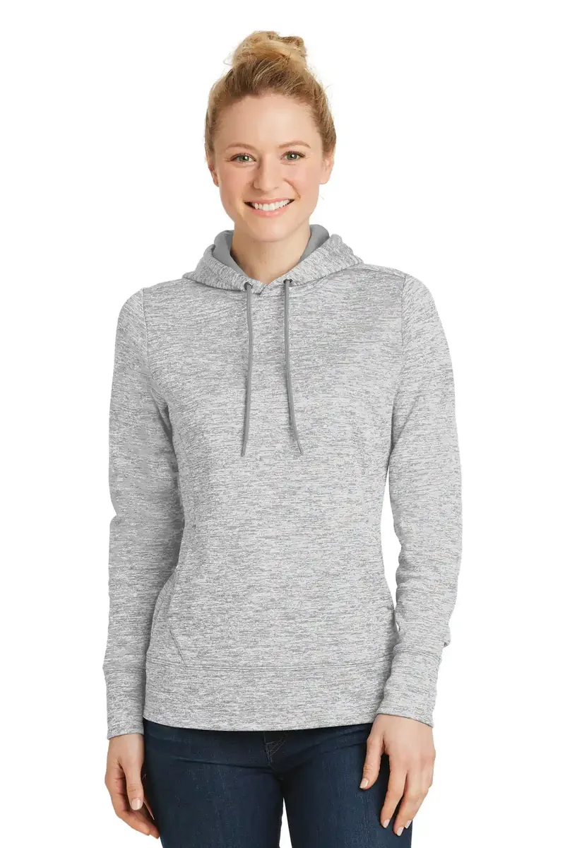 Sport-Tek® Women's PosiCharge® Electric Heather Fleece Hooded Pullover. LST225 - additional view 2