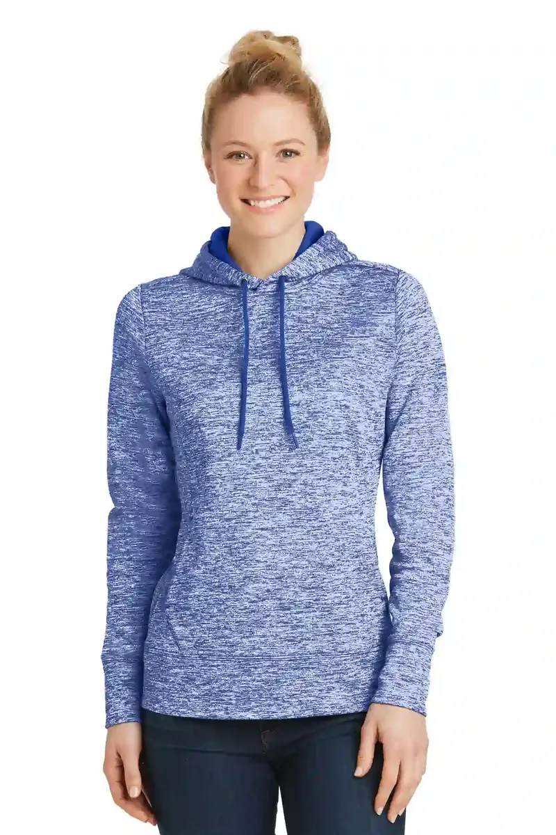 Sport-Tek® Women's PosiCharge® Electric Heather Fleece Hooded Pullover. LST225 - additional view 3