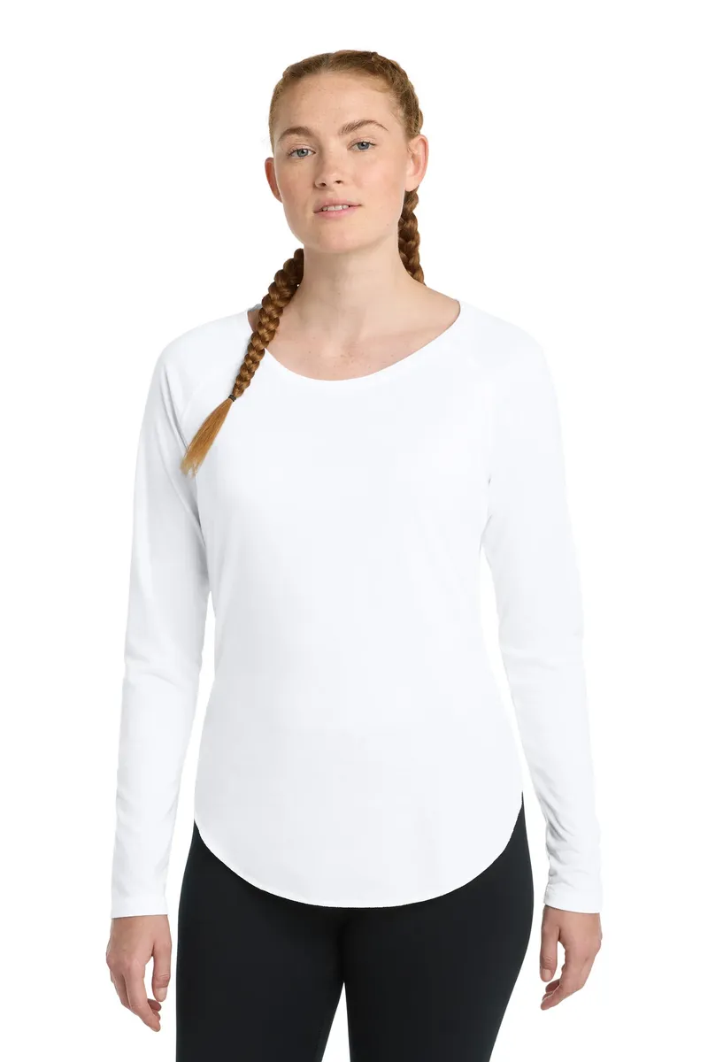 Sport-Tek ® Women's PosiCharge ® Long Sleeve Tri-Blend Wicking Scoop Neck Raglan Tee LST400LS - additional view 8