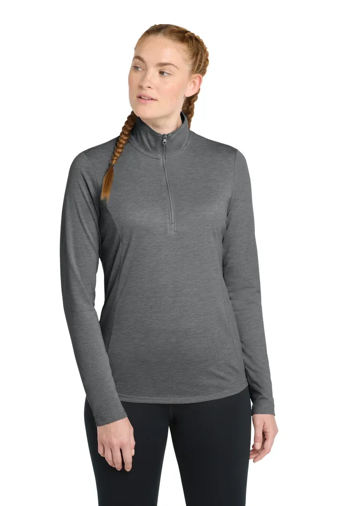 Sport-Tek ® Women's PosiCharge ® Tri-Blend Wicking 1/4-Zip Pullover. LST407 - additional view 4