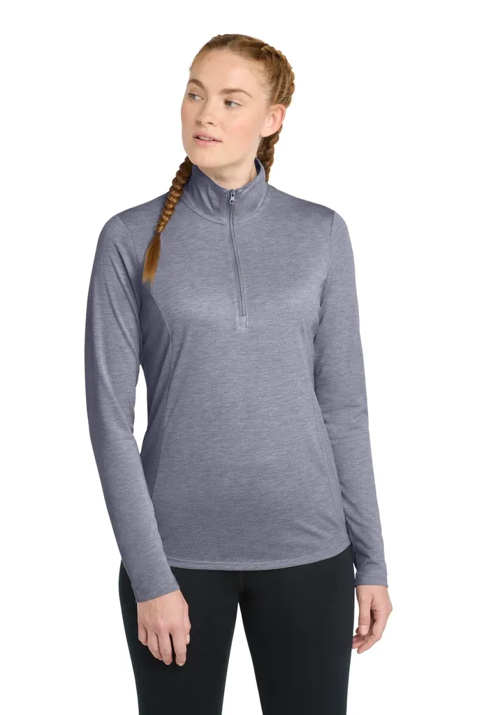 Sport-Tek ® Women's PosiCharge ® Tri-Blend Wicking 1/4-Zip Pullover. LST407 - additional view 2