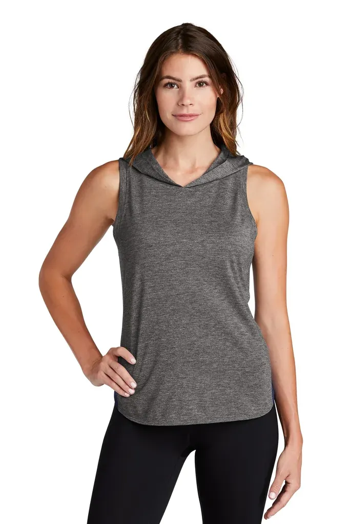 Sport-Tek ® Women's PosiCharge ® Tri-Blend Wicking Draft Hoodie Tank. LST410 - additional view 4