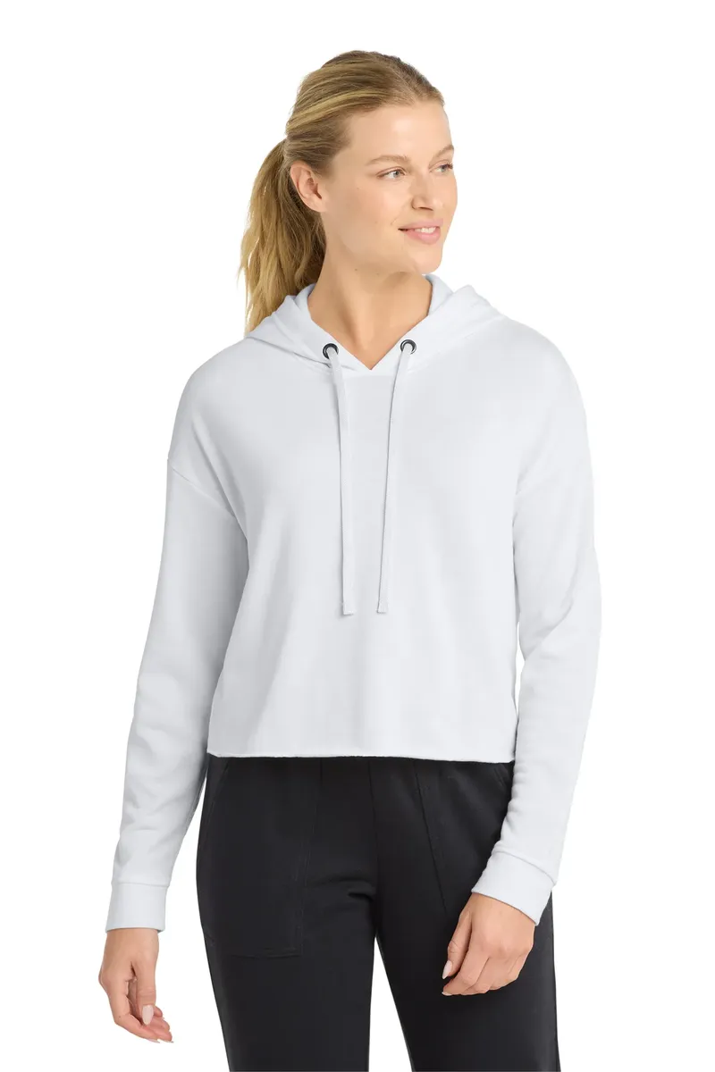 Sport-Tek ® Women's PosiCharge ® Tri-Blend Wicking Fleece Crop Hooded Pullover LST298 - additional view 1