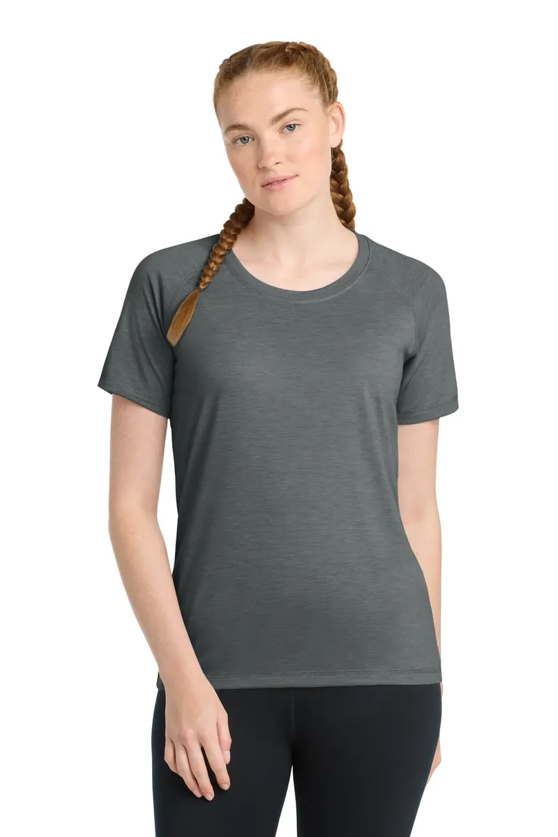 Sport-Tek ® Women's PosiCharge ® Tri-Blend Wicking Scoop Neck Raglan Tee. LST400 - additional view 6