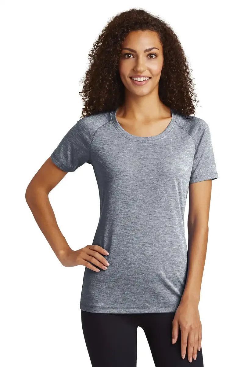 Sport-Tek ® Women's PosiCharge ® Tri-Blend Wicking Scoop Neck Raglan Tee. LST400 - additional view 3
