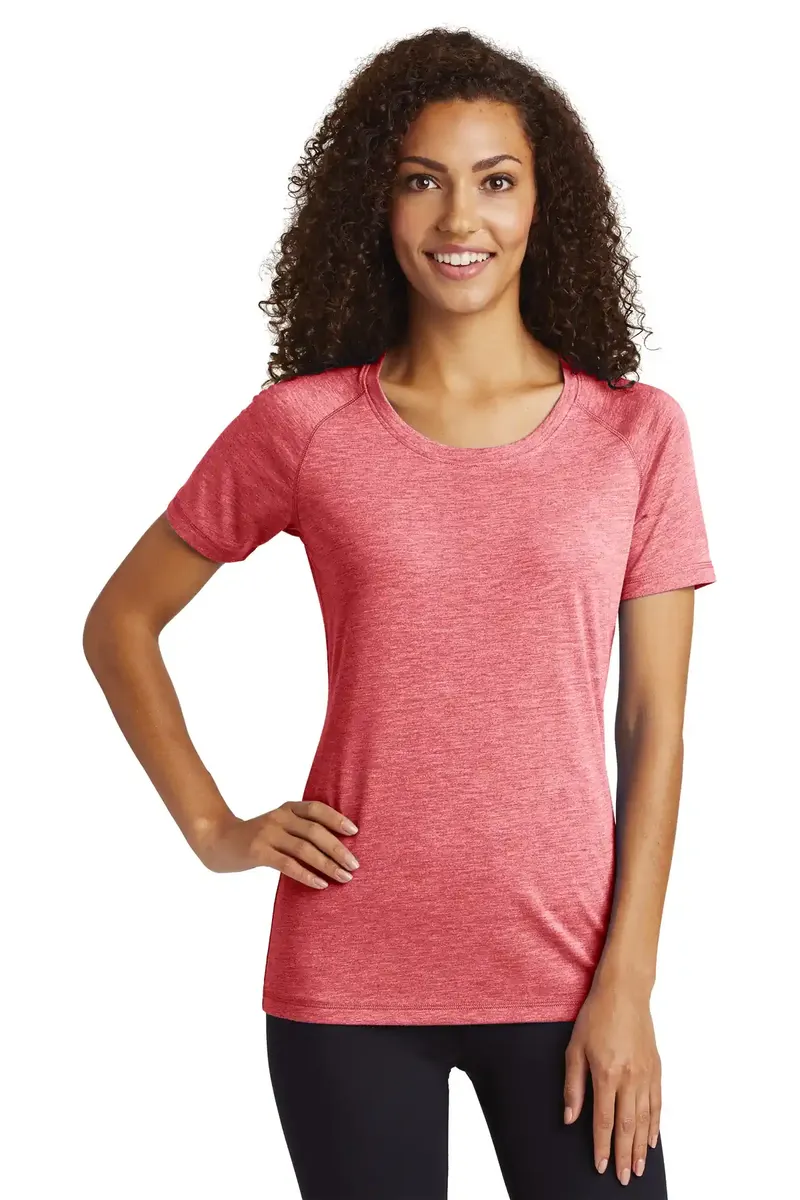 Sport-Tek ® Women's PosiCharge ® Tri-Blend Wicking Scoop Neck Raglan Tee. LST400 - additional view 2