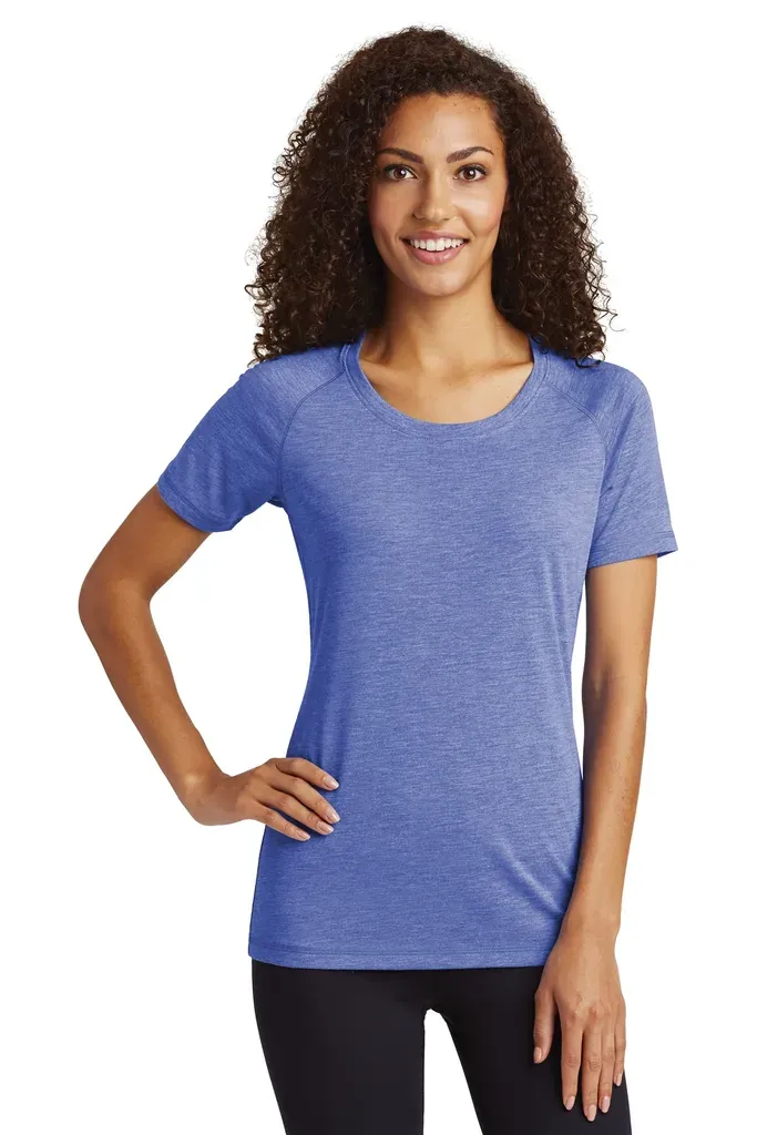 Sport-Tek ® Women's PosiCharge ® Tri-Blend Wicking Scoop Neck Raglan Tee. LST400 - additional view 4