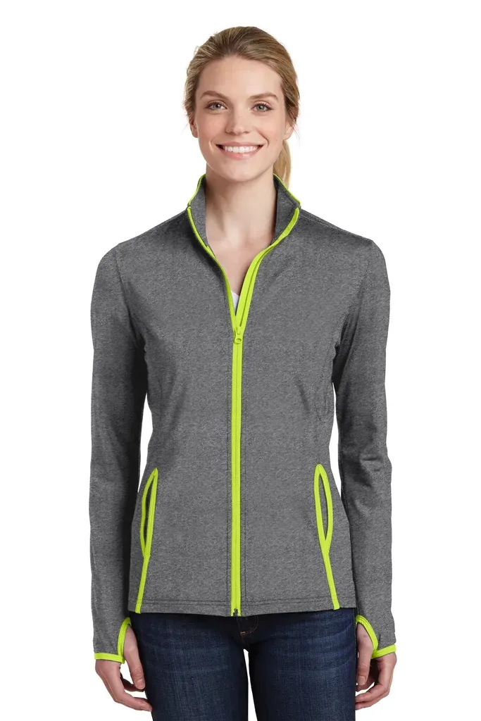 Sport-Tek® Women's Sport-Wick® Stretch Contrast Full-Zip Jacket.  LST853 - additional view 2