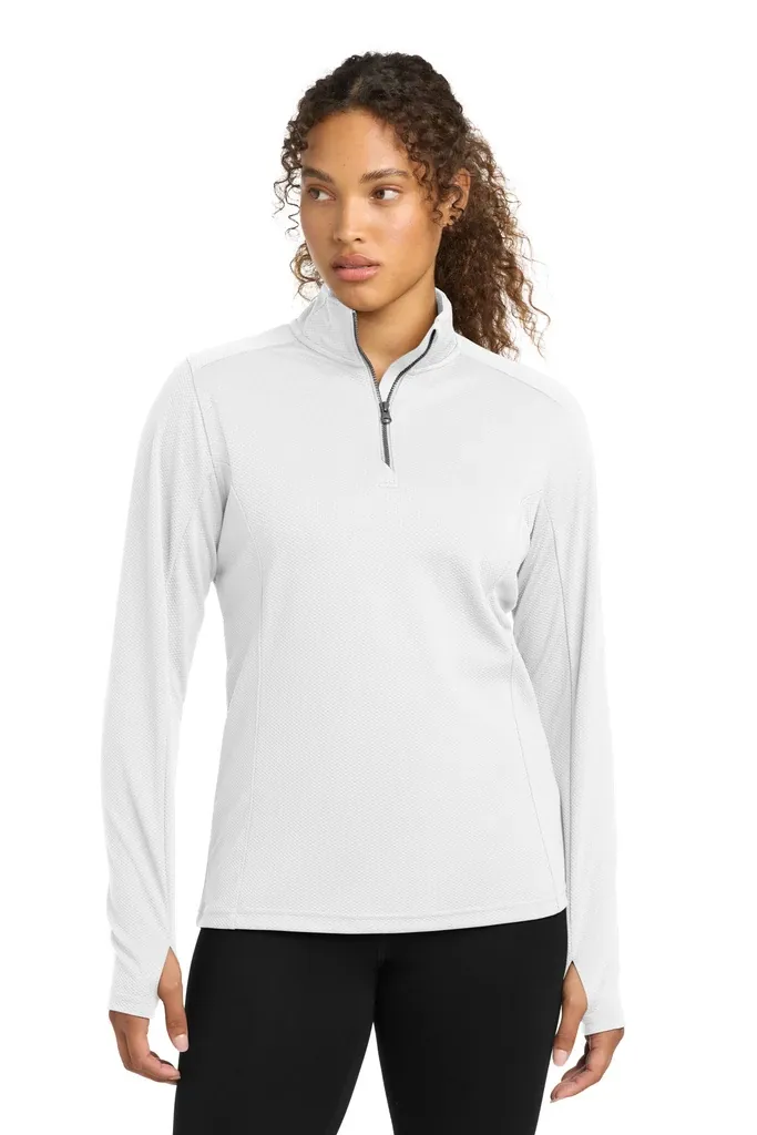 Sport-Tek® Women's Sport-Wick® Textured 1/4-Zip Pullover.  LST860 - additional view 5