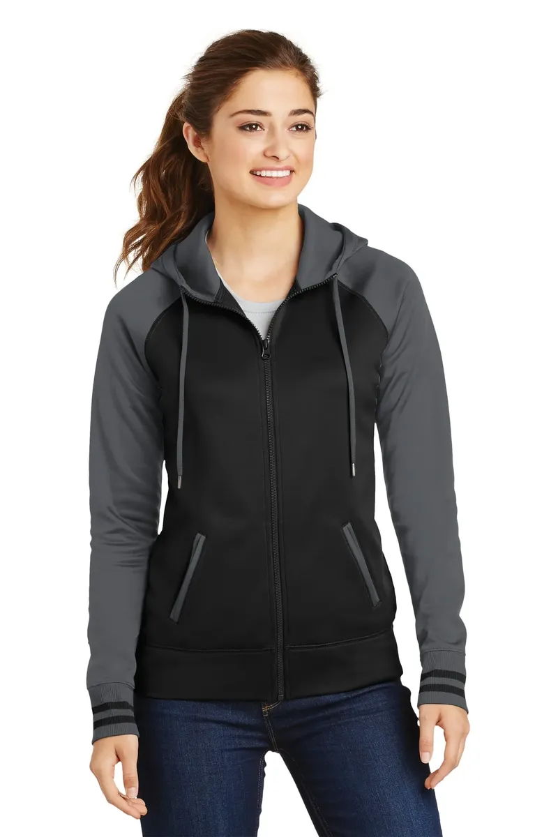 Sport-Tek® Women's Sport-Wick® Varsity Fleece Full-Zip Hooded Jacket. LST236 - additional view 4
