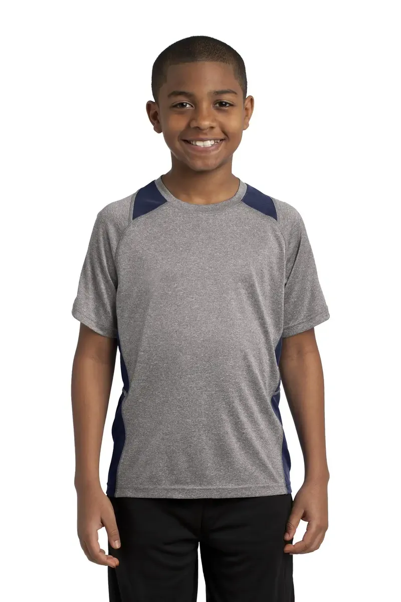 Sport-Tek® Youth Heather Colorblock Contender Tee. YST361 - additional view 3