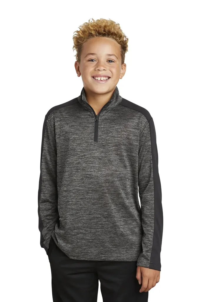 Sport-Tek ® Youth PosiCharge ® Electric Heather Colorblock 1/4-Zip Pullover. YST397 - additional view 1