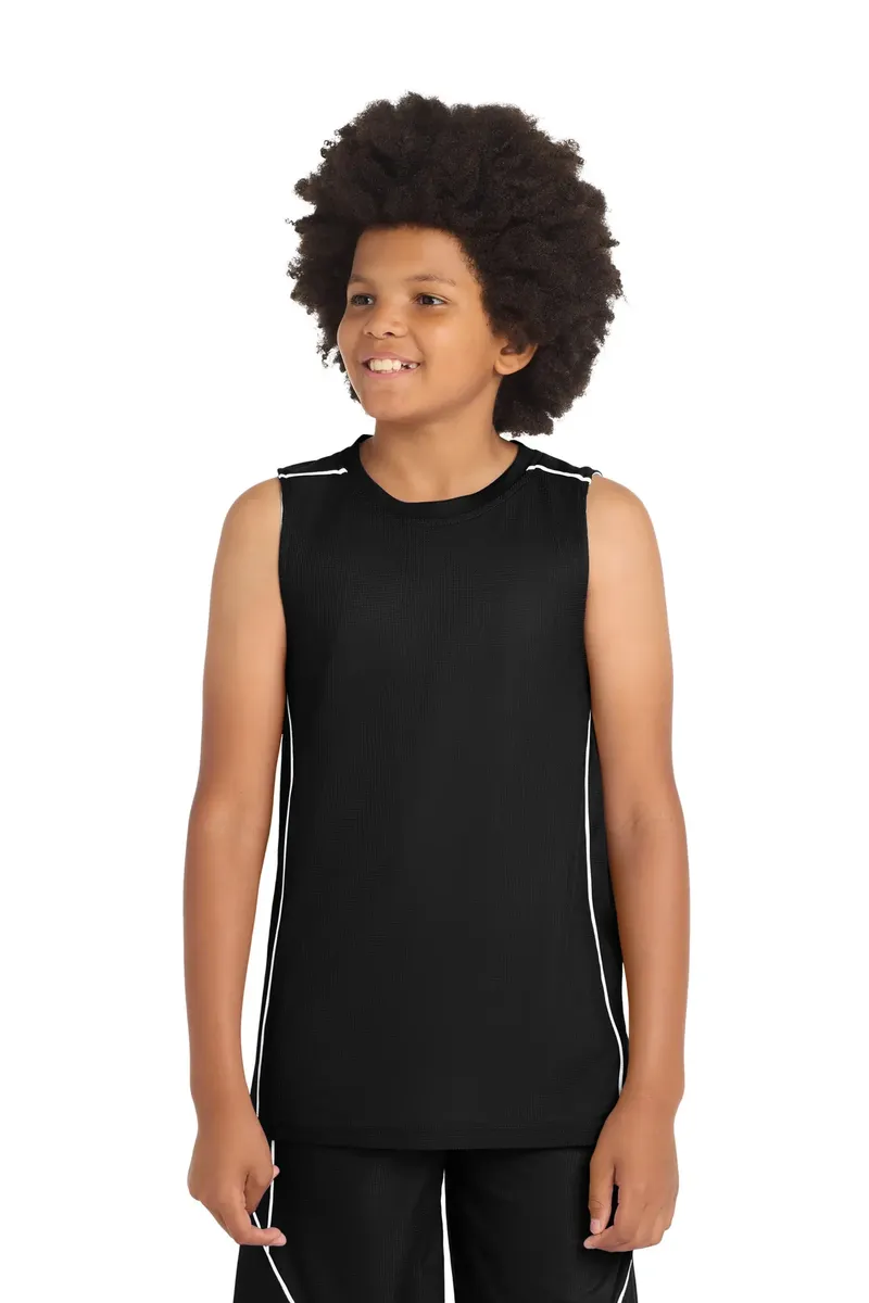 Sport-Tek® Youth PosiCharge® Mesh Reversible Sleeveless Tee. YT555 - additional view 1