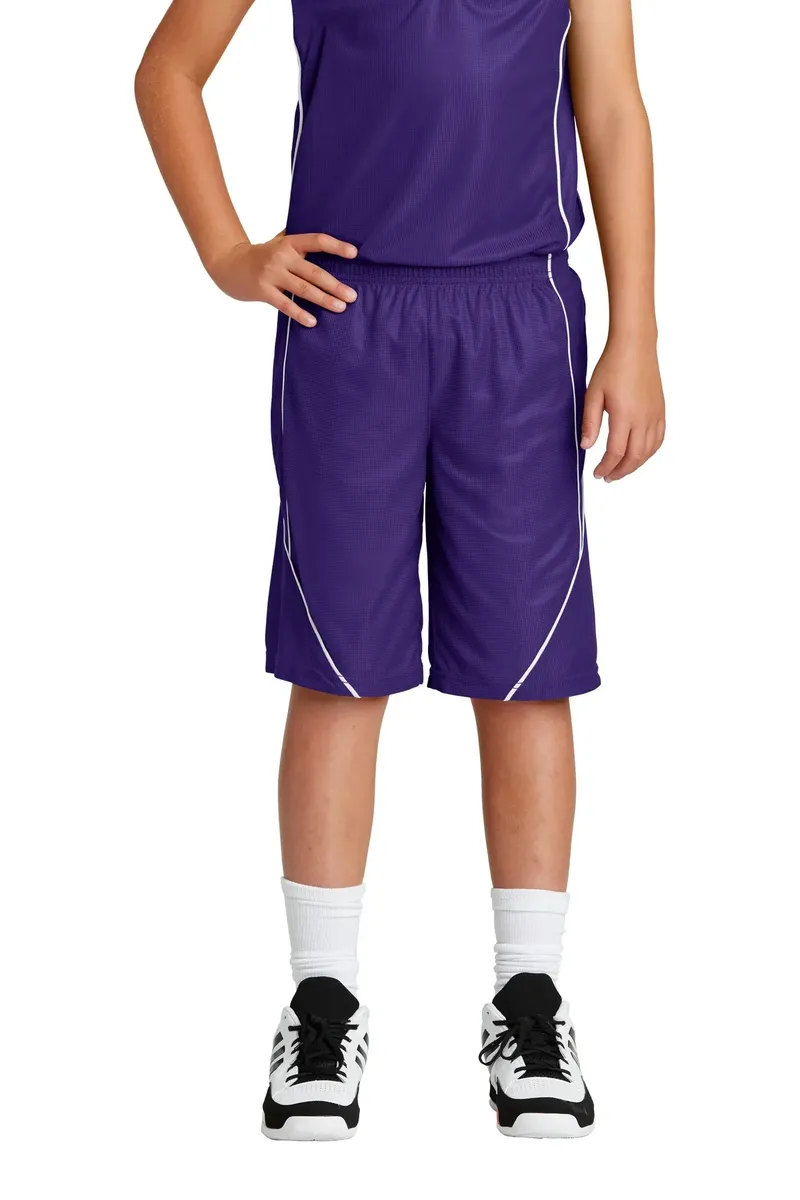 Sport-Tek® Youth PosiCharge® Mesh Reversible Spliced Short. YT565 - additional view 2