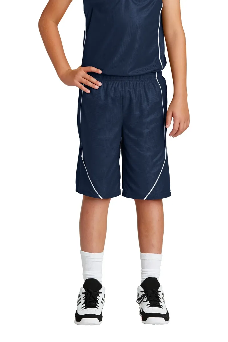 Sport-Tek® Youth PosiCharge® Mesh Reversible Spliced Short. YT565 - additional view 1