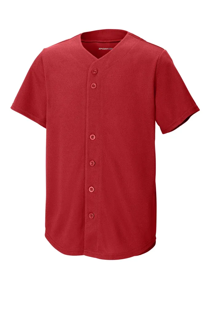 Sport-Tek® Youth PosiCharge® Tough Mesh Full-Button Jersey YST220 - additional view 5