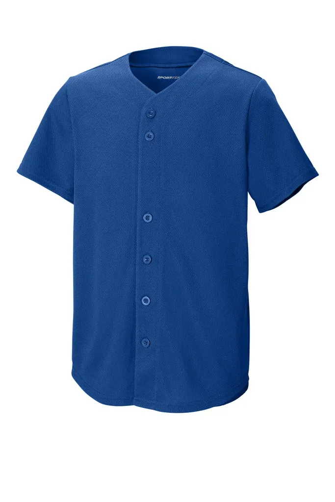 Sport-Tek® Youth PosiCharge® Tough Mesh Full-Button Jersey YST220 - additional view 3