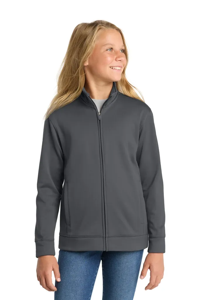 Sport-Tek® Youth Sport-Wick® Fleece Full-Zip Jacket.  YST241 - additional view 2