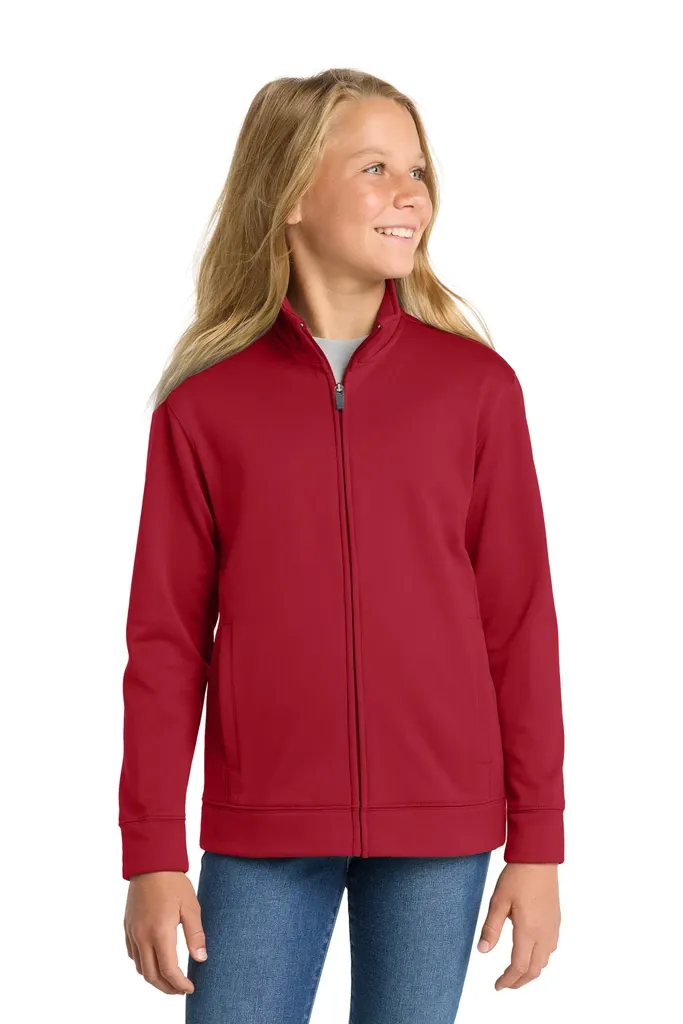 Sport-Tek® Youth Sport-Wick® Fleece Full-Zip Jacket.  YST241 - additional view 1