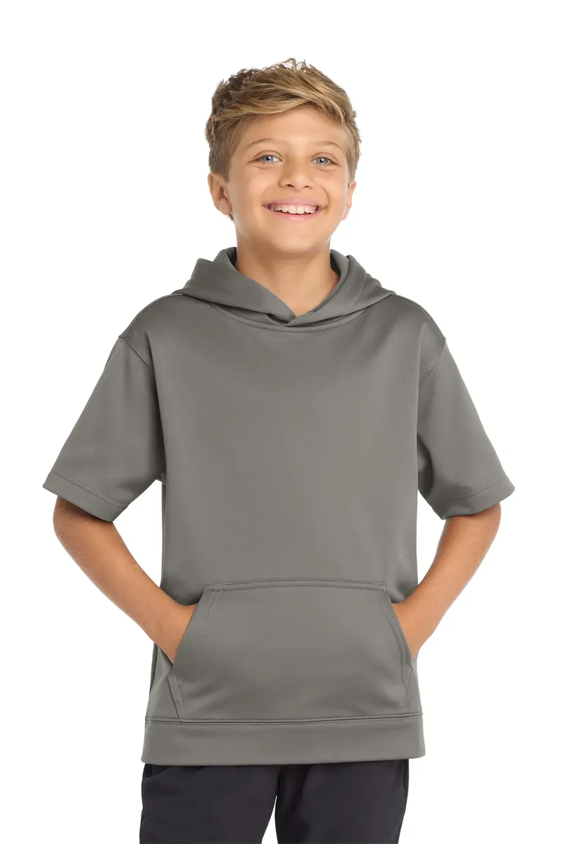 Sport-Tek ® Youth Sport-Wick ® Fleece Short Sleeve Hooded Pullover. YST251 - additional view 5