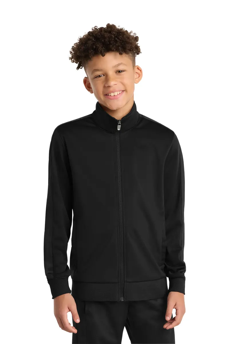 Sport-Tek ® Youth Tricot Sleeve Stripe Track Jacket. YST94 - additional view 2